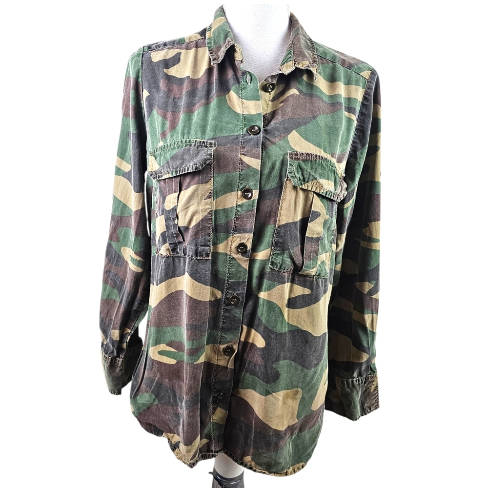 Zara Woman Premium Denim The Camoflauge Shirt In M - Picture 3 of 6